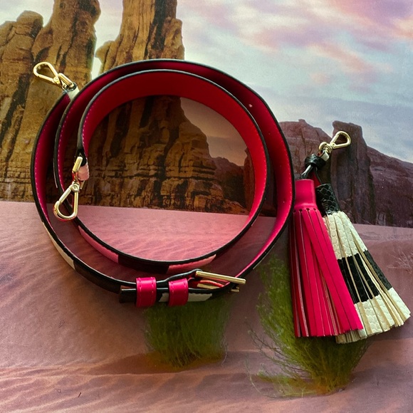 Reduced KATE SPADE New York Tassel Key Fob color block handbag strap. - Picture 2 of 9
